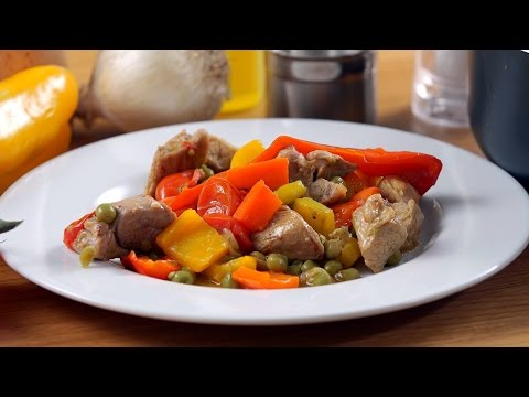 Video-Ricetta dello Spezzatino con Piselli e Peperoni di Italiani a Tavola