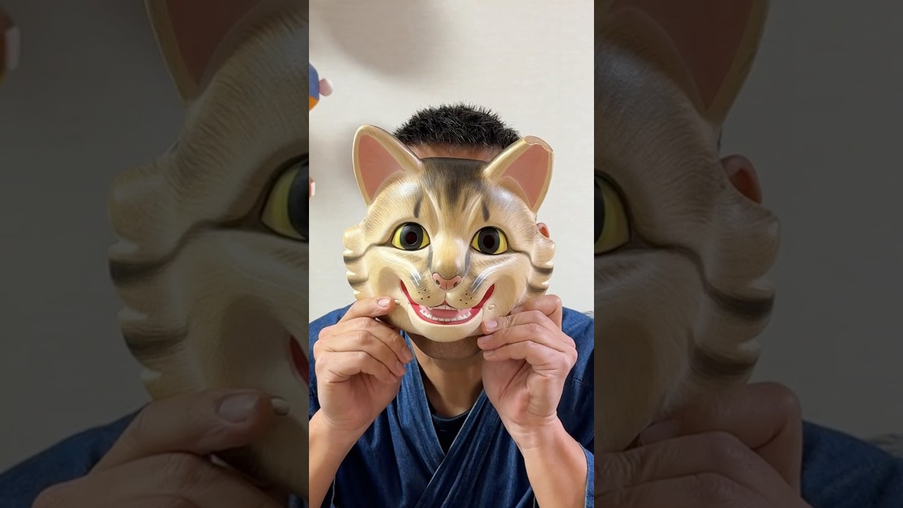 【猫面を作る】#木彫り #お面 #shorts #猫 #japanesemask #japanesemask #woodcarving