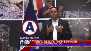 preview picture of video 'Spot General Willman Andía - Candidato a la Presidencia Regional de Puno - Alianza Para El Progreso'