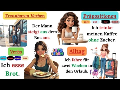 Deutsch A1–B1 in 6 Stunden: Präpositionen + 100 Top‑Verben + Alltag 🔥📘