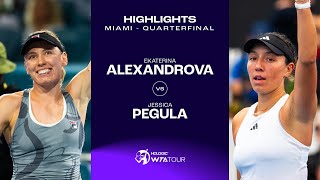 Теннис Ekaterina Alexandrova vs. Jessica Pegula | 2024 Miami Quarterfinal | WTA Match Highlights