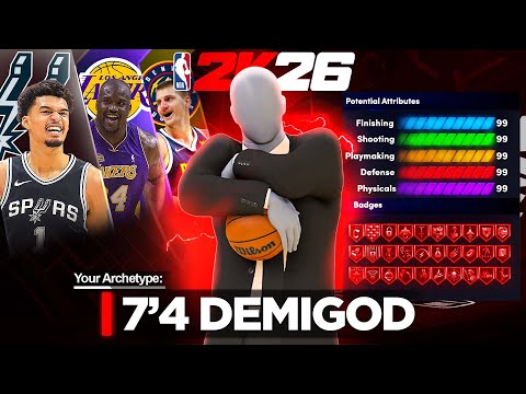 ALL AROUND 7'4 DEMIGOD IS BROKEN IN NBA2K26 - THIS 7'4 BUILD HAS ZERO WEAKNESSES! BEST BUILD 2K26!