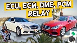MERCEDES W212 E CLASS ECU RELAY, ECM RELAY, DME RELAY, PCM RELAY LOCATION E350 E400 E250 E200 E220 E