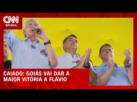Ao lado de Flávio e Tarcísio, Caiado diz que Goiás vai dar maior vitória ao candidato | LIVE CNN