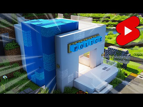 SKYROAD Timelapse - Police Department in Minecraft | Timelapse #Shorts