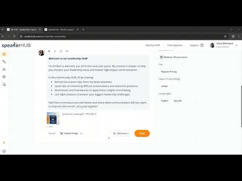 How to Post, Share Content & Files in Your SpeakerHUB Community