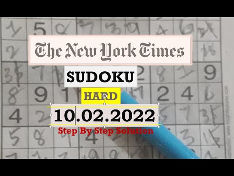 NewYork Times  Sudoku Feb 10, 2022 - HARD - The Solution