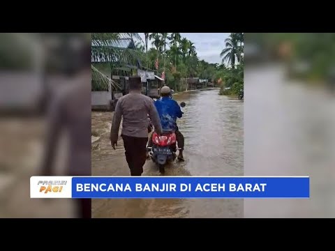 PERSONEL POLSEK ARONGAN LAMBALEK ACEH BARAT MONITORING WARGA TERDAMPAK BANJIR