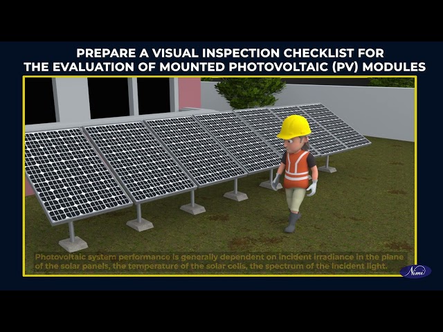 Carryout visual inspection of photovoltaic modules