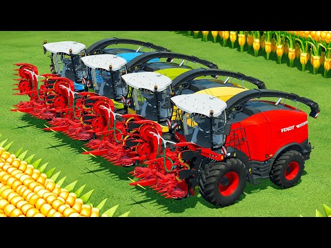 CUT CORN AND MAKE CHAFF WITH FENDT FORAGE HARVESTERS & FIAT TRACTORS - Farming Simulator 22