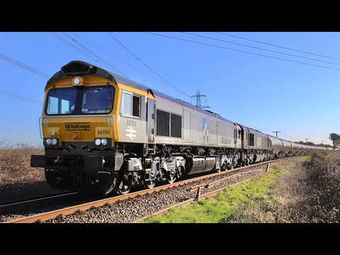 (HD) GBRf Construction 66793 & Green 66779 work 6V04 Aviation fuel train - 7/4/21