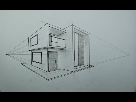 architectural how to draw modern house in 2 point perspective #40