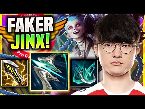 FAKER TRIES JINX WITH NEW BUFFS! - T1 Faker Plays Jinx ADC vs Varus! | Season 11