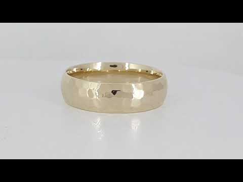 A video of Rounded Wide Rold Ring Hammered Finish