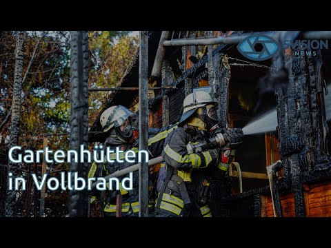 Offenbach: Mehrere Gartenhütten in Vollbrand - 40 Einsatzkräfte vor Ort
