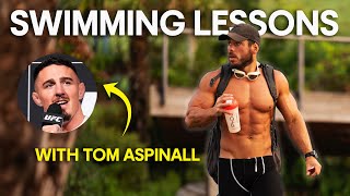 How To Swim: Teaching 250lbs UFC Heavyweight Champ Tom Aspinall