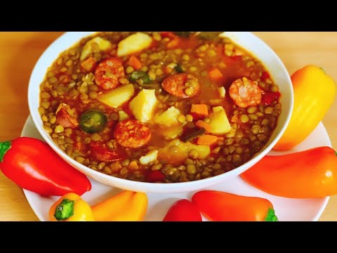 LENTEJAS ESPAÑOLAS CON CHORIZO | Comida Española Recetas | @UnaChefenlaCocina