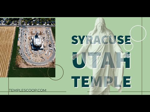 Syracuse Utah Temple on a winter day by drone on March 15, 2021