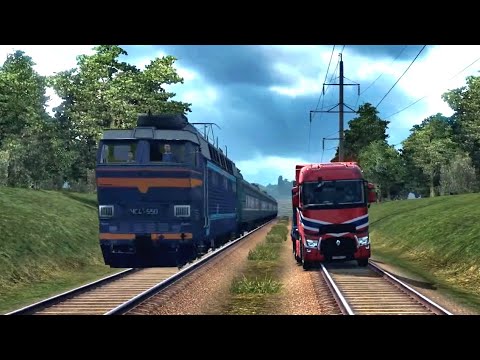 Euro Truck Simulator 2 / Выехал на железную дорогу / Renault Trucks T Range  2400 л.с