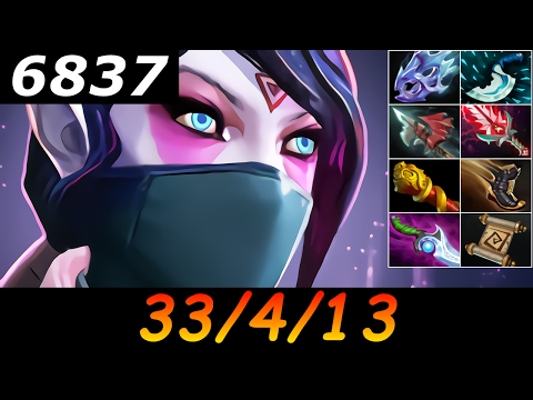 Dota 2 Templar Assassin 6837 MMR 33/4/13 (Kills/Deaths/Assists) Ranked Full Gameplay