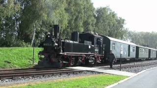 preview picture of video 'Dampflok: Die sächsische IV K - 3/3 - 99 1574 der Döllnitzbahn - Steam Train'
