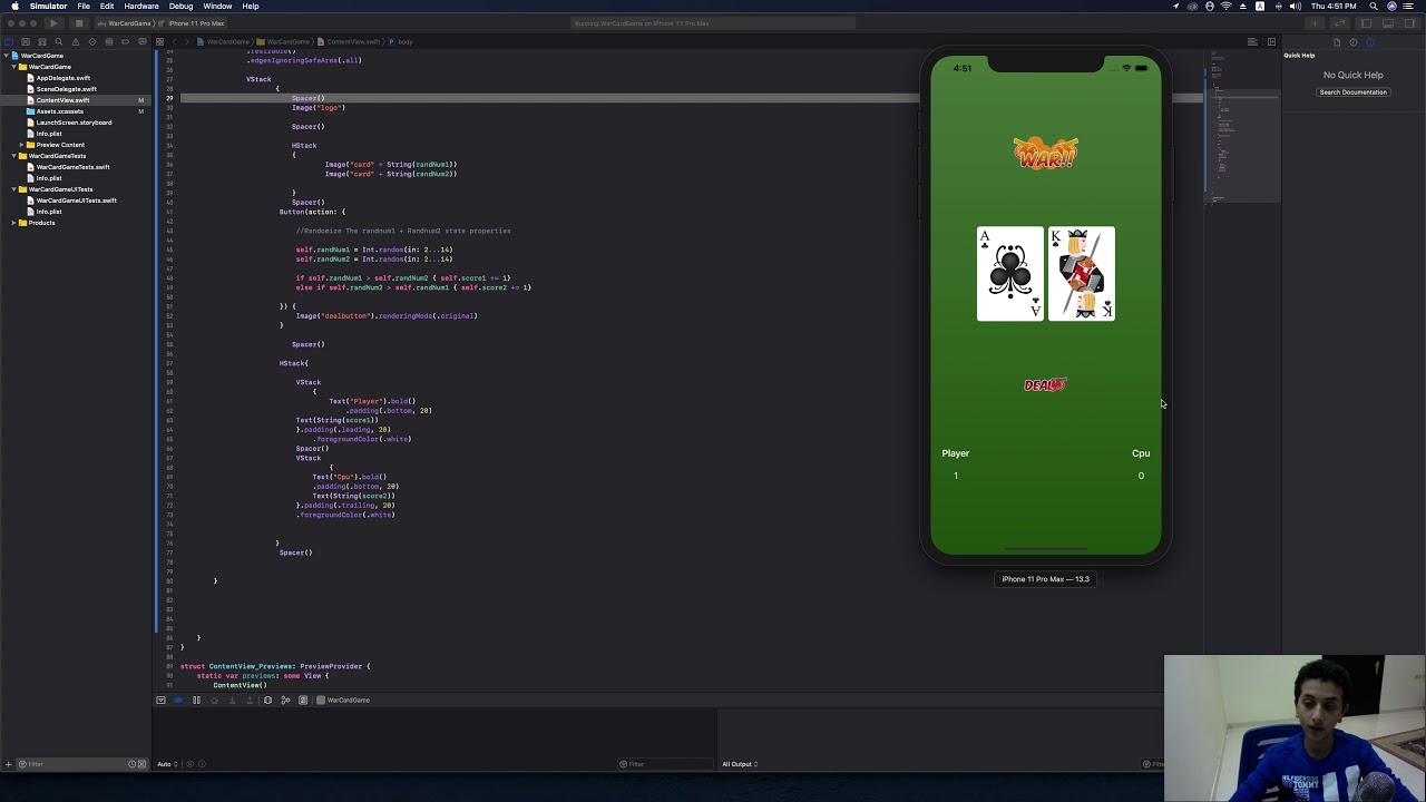 How to create a Card Game in Xcode using Swift Part 2