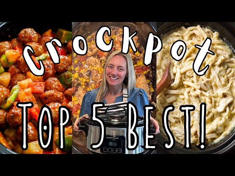 TOP 5 BEST DUMP & GO CROCKPOT DINNERS | The Easiest Crockpot Recipes! | Molly Purcell