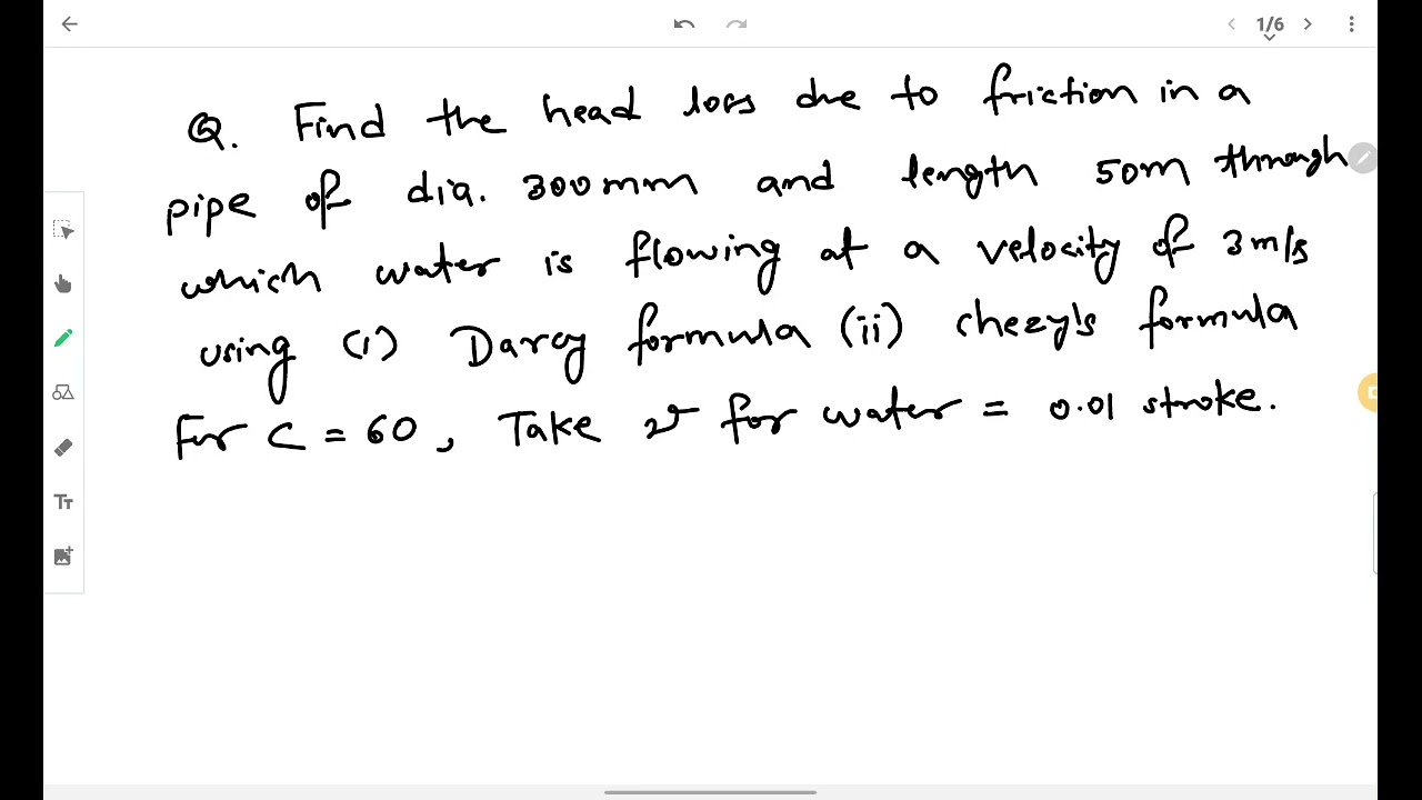 Lecture 3.32 Numerical-1 Head loss due to friction