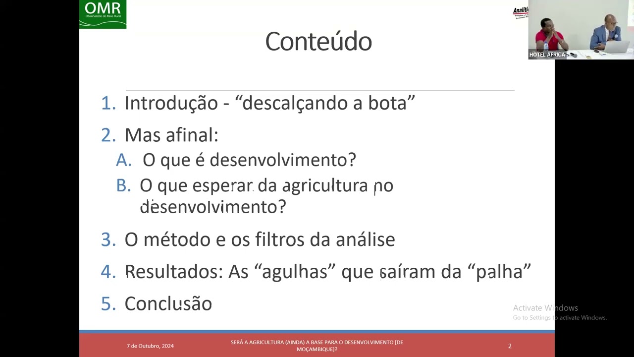 DEBATE: SERÁ A AGRICULTURA (AINDA) A BASE PARA O DESENVOLVIMENTO?