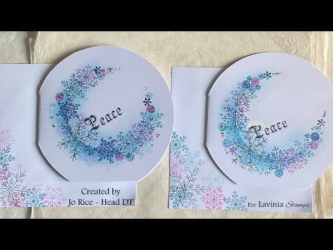 Peace Amongst The Snowflakes by Jo Rice #laviniastamps #christmascards