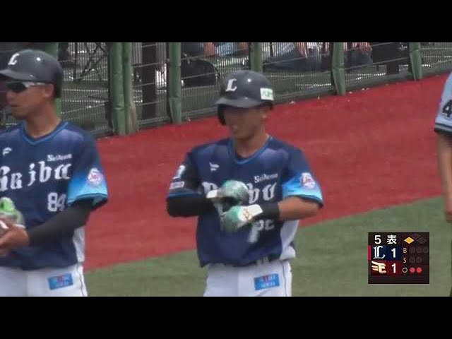 【ファーム】同点の一打!! ライオンズ・滝澤夏央 センターへタイムリー3ベースを放つ!!  2023年7月5日 東北楽天ゴールデンイーグルス 対 埼玉西武ライオンズ