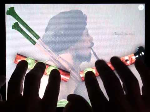 Playing a traditional Irish tune on the iPad Swedish Säckpipa app...