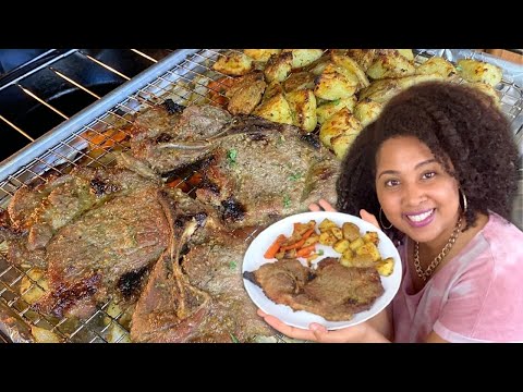 Simply Delicious PORK STEAK SHEET PAN DINNER | Roasted Potato and Pork Chop ONE PAN MEAL!