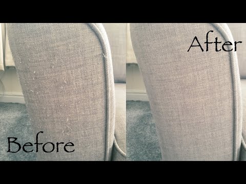 Fixing Cat Scratches On Fabric Furniture Using A Razor | Snags On Sofa/Couch