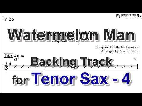 Watermelon Man - Backing Track with Sheet Music for Tenor Sax (Take-4)