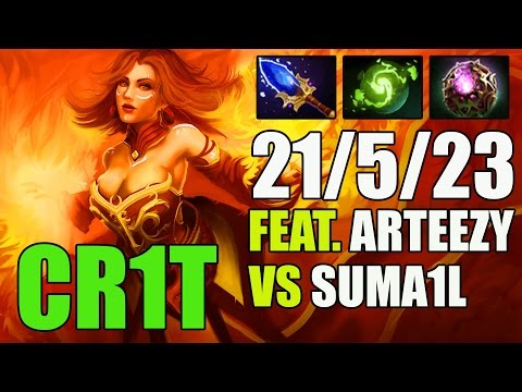Lina WITH Refresher & MADE 21 KILLS By Cr1t | Feat. Arteezy [Bloodseeker] vs Suma1L [Shaman]
