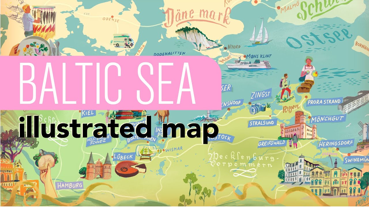 Baltic sea /  Ostsee illustrated map