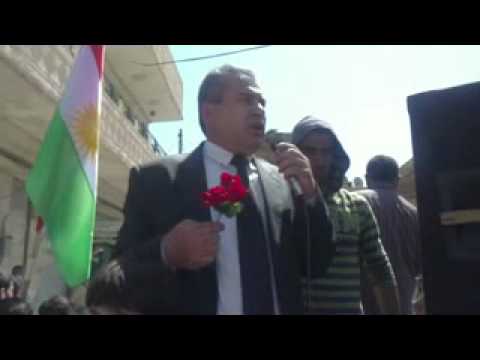 كلمة الأستاذ إبراهيم برو في مظاهرة في مدينة عامودا
