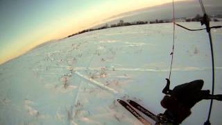 preview picture of video 'Snowkiting at Sviyaga river Terrain'