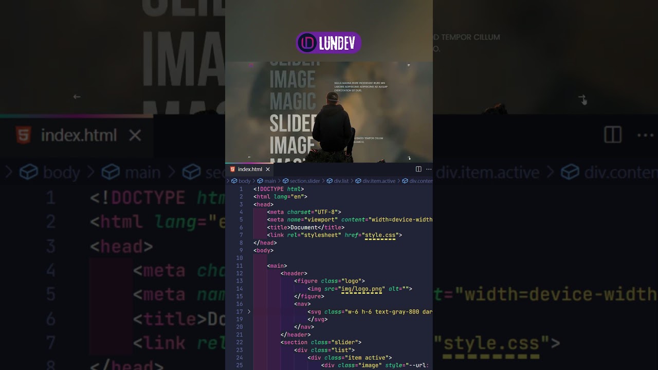 Image Slider Magic using HTML CSS Javascript #css #code #developer #webdeveloper #havascripy