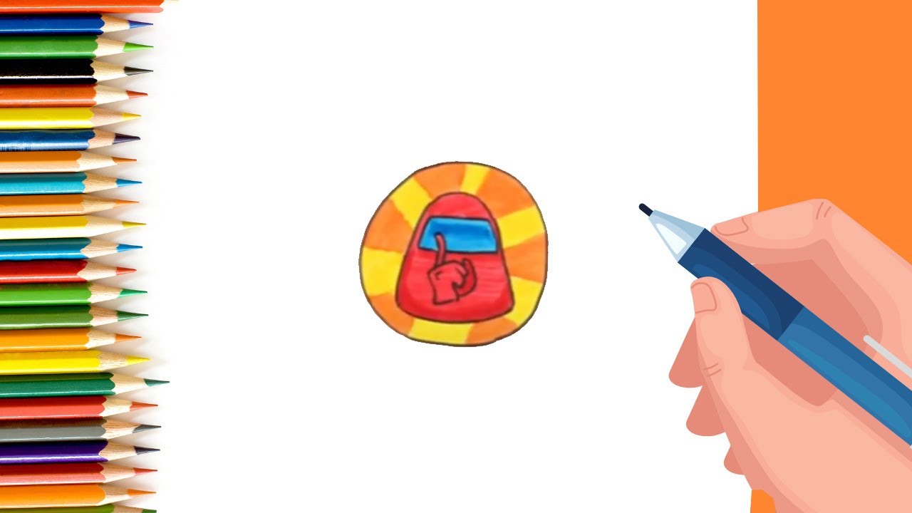 draw AMONG US SHHHHHHH! Game Start Logo