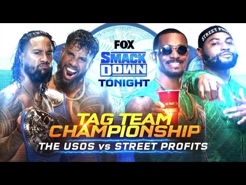 The Usos vs Street Profits (Smack Down Tag Team Championship - Full Match Part 1/2)