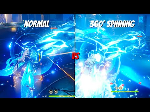 Normal Vs 360° Spinning?? || Neuvillette Broken AOE DPS! {Genshin Impact}