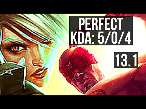 RIVEN vs LEE SIN (TOP) | 5/0/4, Rank 6 Riven, 900+ games | KR Grandmaster | 13.1