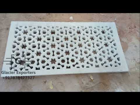 White 30mm marble stone jali, for hotel, size: 2*4 feet (w*l...