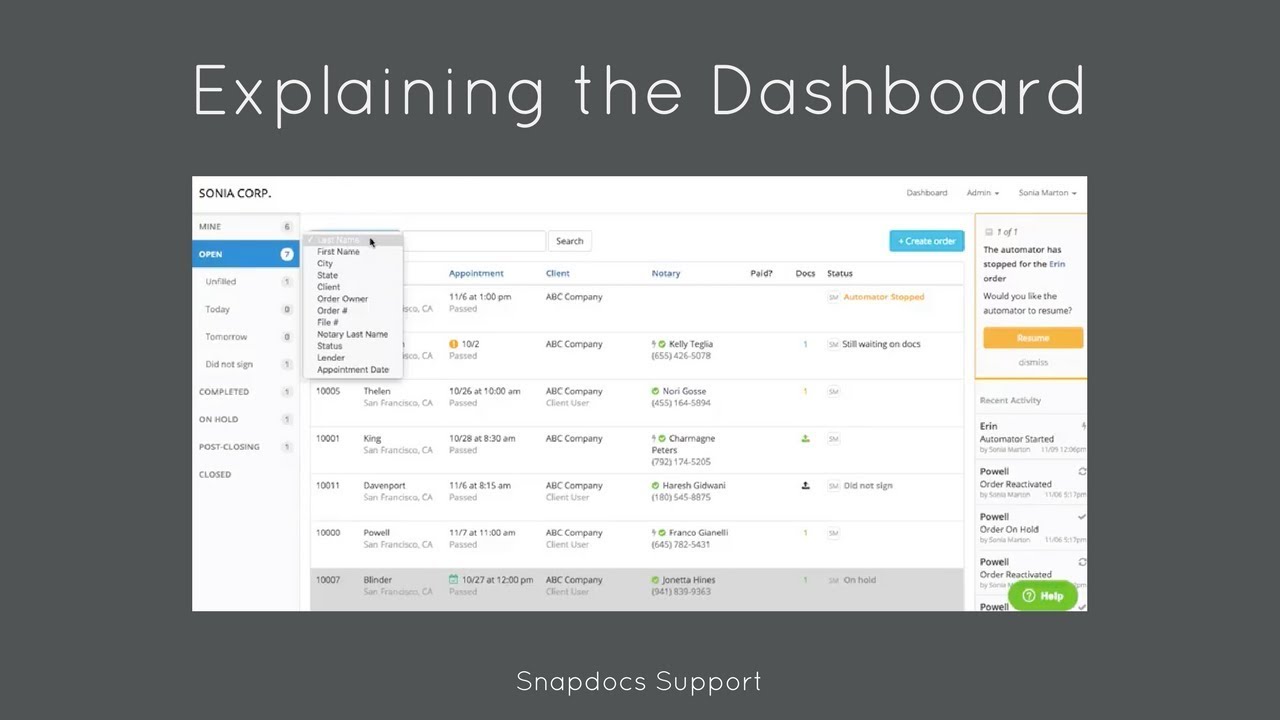 For Title Companies: The Dashboard