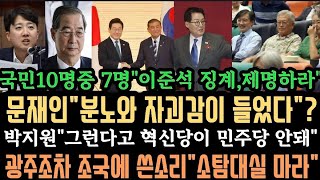 시민들,이준석"징계,제명해"난리났다. 광주조차 쓴소리! "소탐대실마라 경고"?문재인"분노와 자괴감 든다"한덕수 말년 위기..