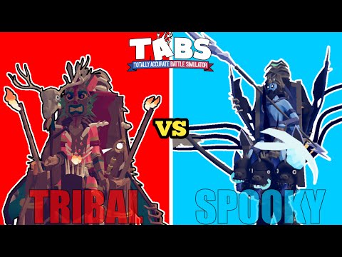 Mega Tribal Team vs Mega Spooky Team - Totally Accurate Battle Simulator | TABS