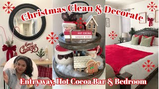 🎄NEW 2022 CHRISTMAS CLEAN & DECORATE PART 2| ENTRYWAY, HOT COCOA TIER TRAY & BEDROOM| ADRIANA LOVIE
