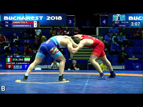 1/8 FS - 97 kg: S. IANNATTONI (ITA) v. A. SHABANIBENGA (IRI)